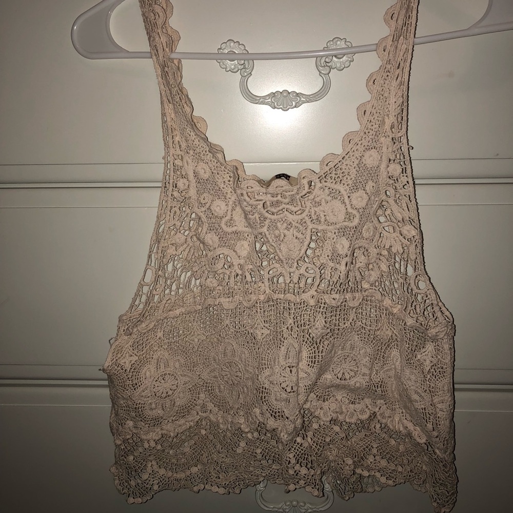 Off white crochet tank